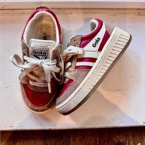 Gola Kids Sneakers in Red, White, and Tan
